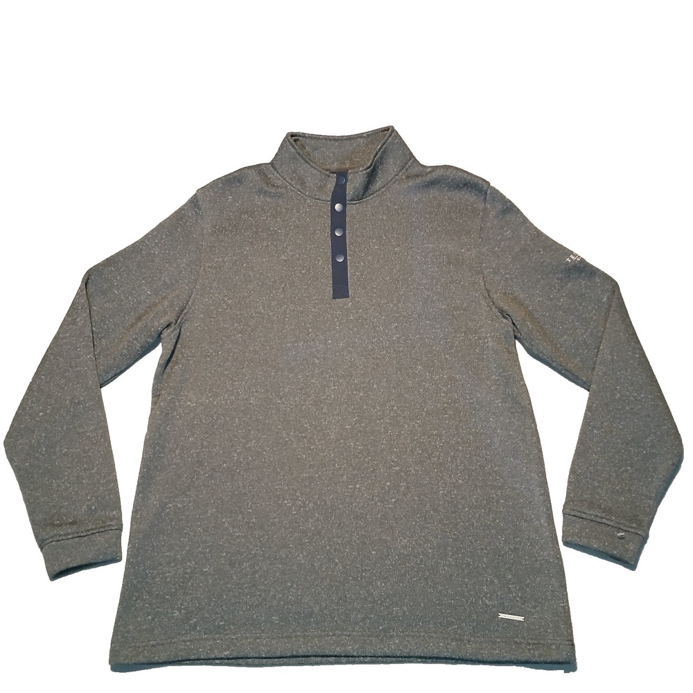Swannies Sweater Mens 2XL Gray Wolff Fleece 1/4 Snap Buttons Pullover Casual